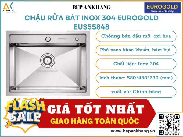 Chậu rửa bát chống xướt Eurogold EUS55848